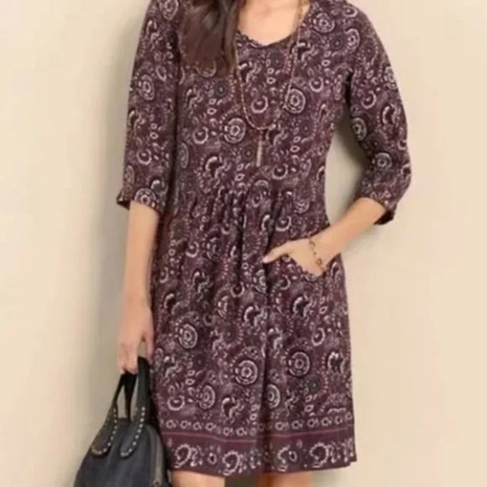 Garnet Hill Bohemian Dress Paisley Size 14 NWOT
